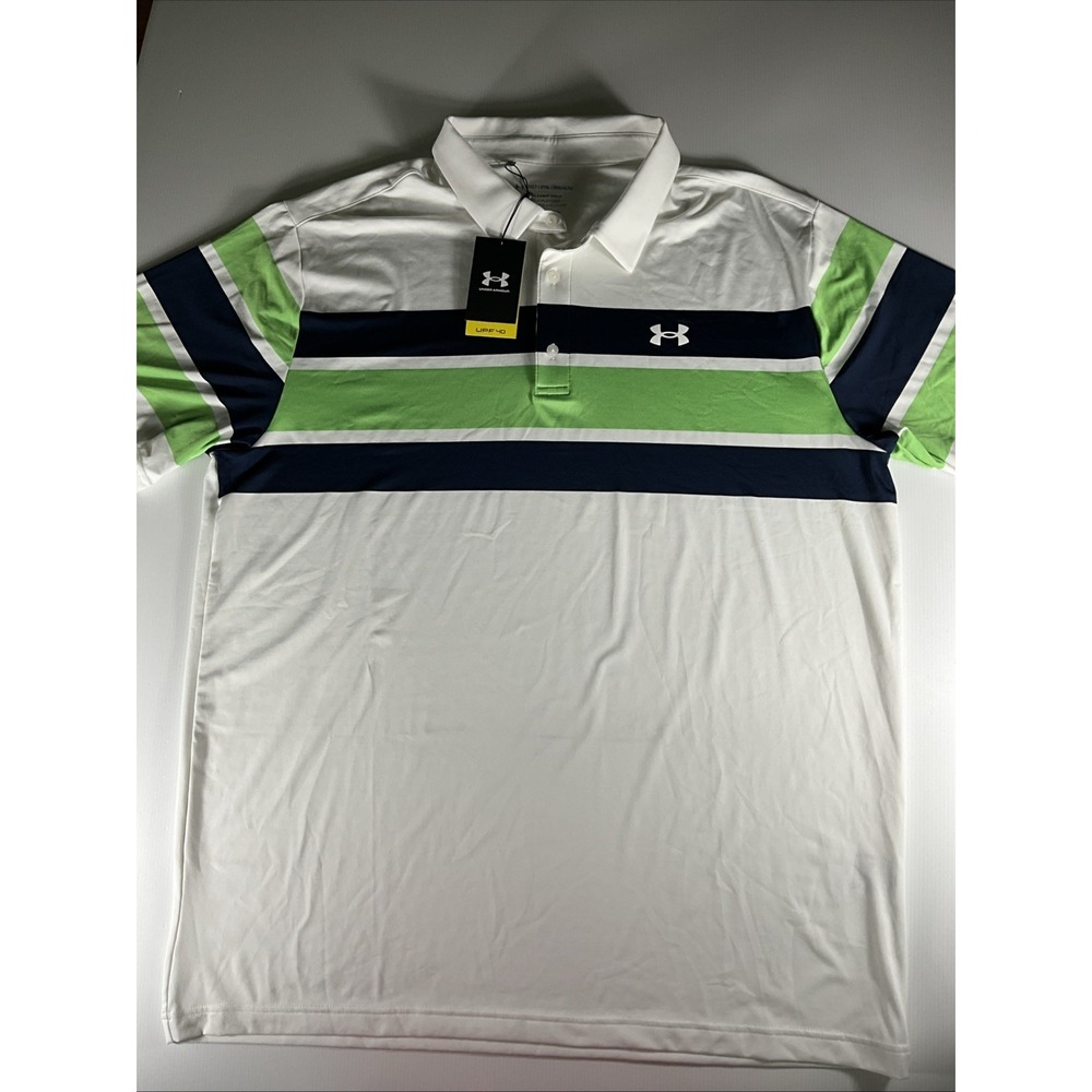 Under Armour Golf The Playoff Polo Shirt Men's Size 3XLT White Short Sleeve NWT
